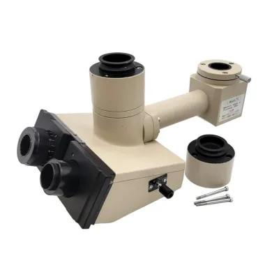 Olympus BH-2 Microscope Trinocular Head Dual Camera Photo Port with C-Mount Adapter