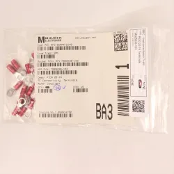 TE Connectivity MS25036-103 Red Ring Tongue Terminal, M5, 18 AWG PIDG Series (14 Pack), 2 of 5