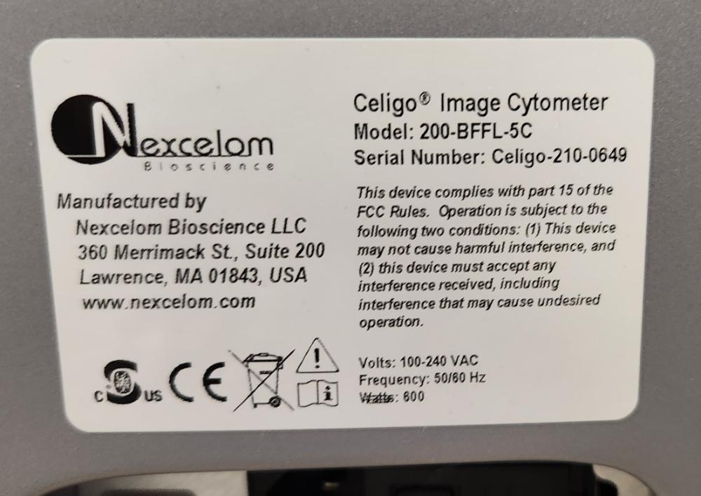 Nexcelom Celigo 5 Channel Image Cytometer for Automated Cellular Imaging