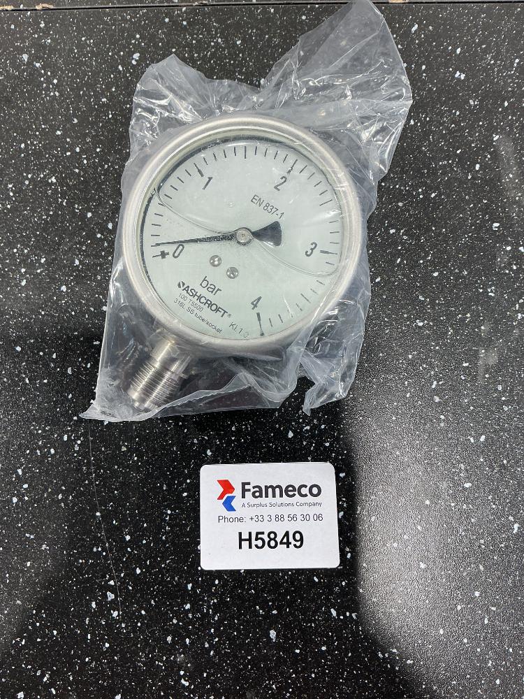 Ashcroft 100 T5500 Glycerine-Filled Precision Manometer for Low-Pressure Measurement