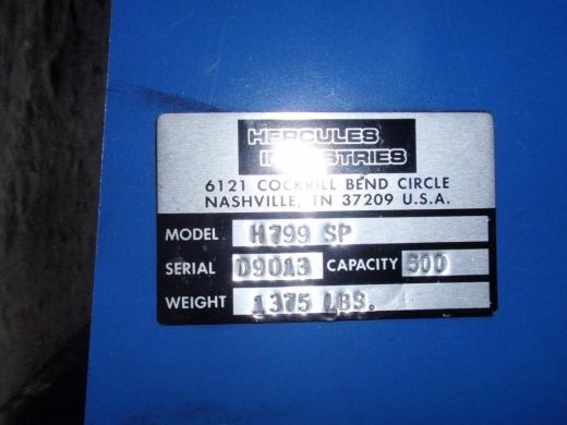 Hercules Model H799SP Drum Lifter-cover