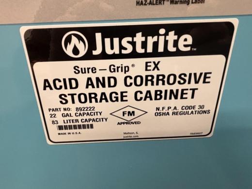 Justrite 22 Gallon Acid and Corrosives Storage Cabinet-cover