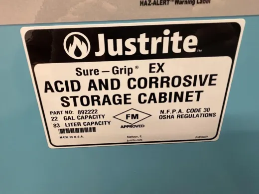 Justrite 22 Gallon Acid and Corrosives Storage Cabinet