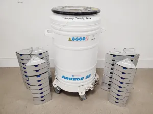 Air Liquide Arpege 55 Liquid Nitrogen Dewar with Storage Racks, 3 of 12