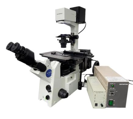 Olympus IX71 Inverted Microscope with Fluorite Objectives, Phase Contrast, and Fluorescence-cover