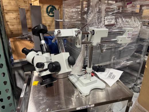 AmScope Stereo Microscope with Binocular Head and Articulated Arm Stand-cover