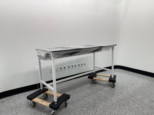 Laboratory Work Bench with Metal Frame and Storage Drawers-cover