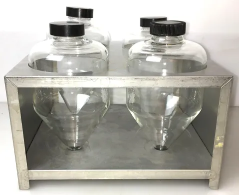 Bellco 3045-00600 Centrifuge Bottles with Rack - 590mL (Set of 4)
