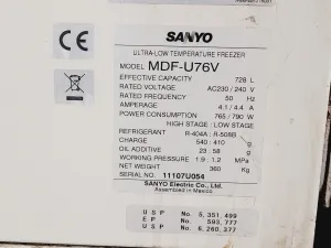 Sanyo MDF-U76V Ultra Low Temperature Laboratory Freezer, 9 of 12