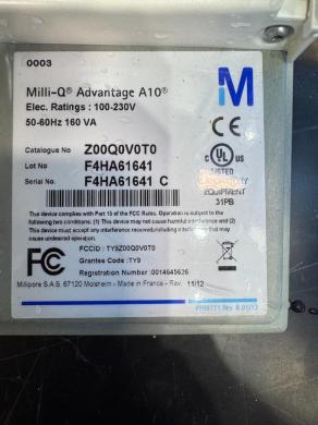 Millipore Milli-Q Advantage A10 Ultrapure Water Purification System with O-POD Dispenser-cover