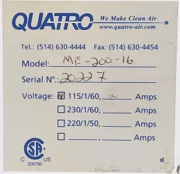 Quatro MedEvac ME-200-16 HEPA Air Purifier with Mobile Extraction Arm, 8 of 8