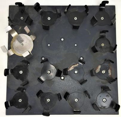 Flask Holder Platform Attachment with 500mL and 13 x 250mL Flask Clamps, 14" x 14"-cover