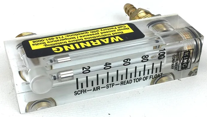 King Instrument 7520 Series Precision Acrylic Rotameter with 316L Stainless Steel Internals