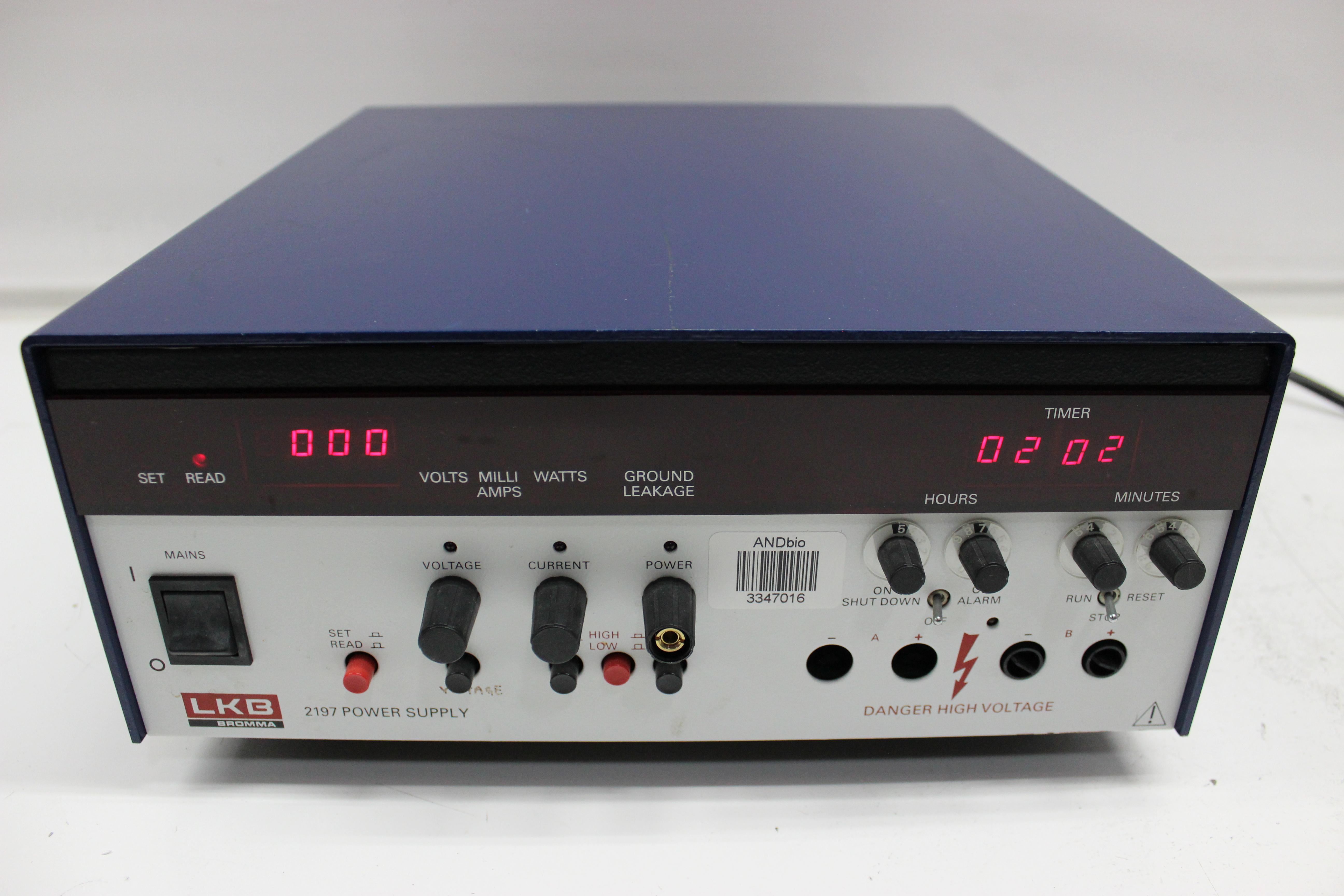 LKB Bromma 2197 Electrofusing Power Supply for Electrophoresis Control up to 2500V 250mA