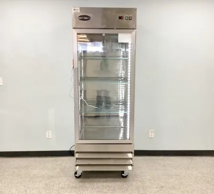 SABA S-23RG Reach-In Swing Glass Door Laboratory Refrigerator with Bottom-Mounted Cooling