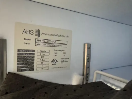 American Biotech Supply ABT-HC-UCFS-0120 Undercounter Laboratory Freezer with Temperature Alarm