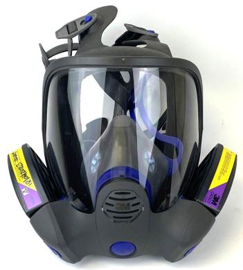 3M Secure Click FF-802 Full Facepiece Reusable Respirator with Organic Vapor/Acid Gas Cartridge and P100 Filter-cover