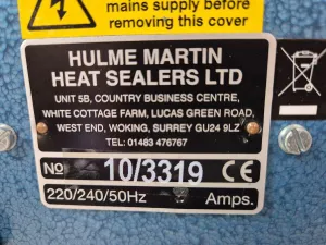 Hulme Martin 10/3319 Laboratory Heat Sealer for Thermoplastic and Laminated Films, 8 of 8