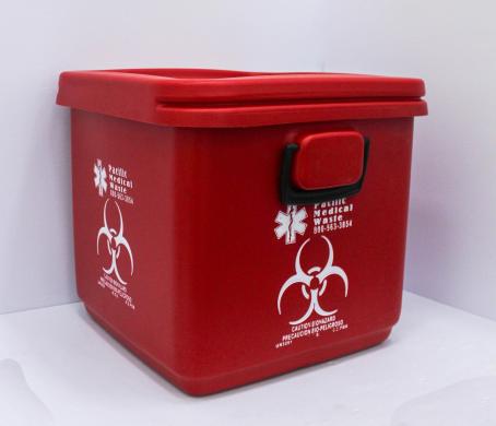 Pacific Medical UN3291 Biohazard Sharps Waste Container with VWR Sharps Disposal Units-cover