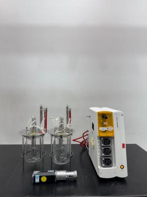 Sartorius Biostat A Plus Bioreactor System Model 8843812 with Dual Glass Vessels and Motor Drive-cover