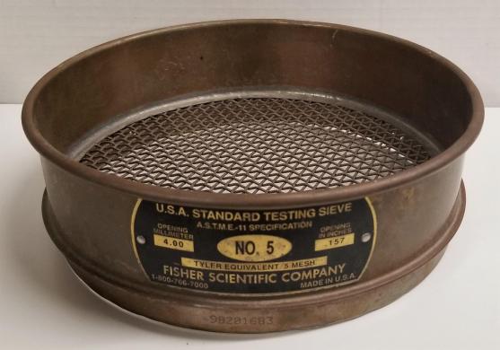 Fisherbrand #5 Brass 8" Full-Height Sieve with 4mm Aperture-cover
