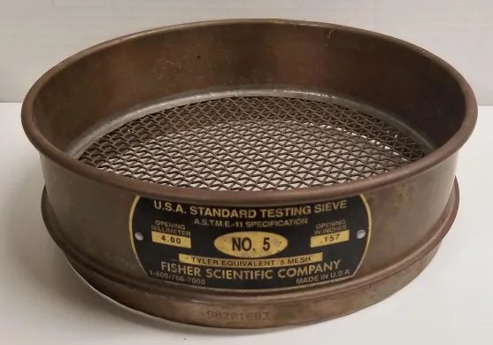 Fisherbrand #5 Brass 8" Full-Height Sieve with 4mm Aperture