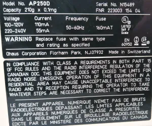 Ohaus Analytical Plus AP250D Digital Analytical Balance 210g x 0.1mg with Motorized Calibration, 5 of 5