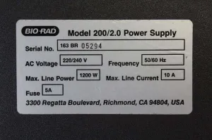 Bio-Rad Model 200/2.0 Adjustable DC Power Supply with Timer Control, 2 of 2