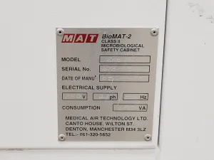 MAT BioMAT-2 1200EXH Class II Microbiological Safety Cabinet, 10 of 17