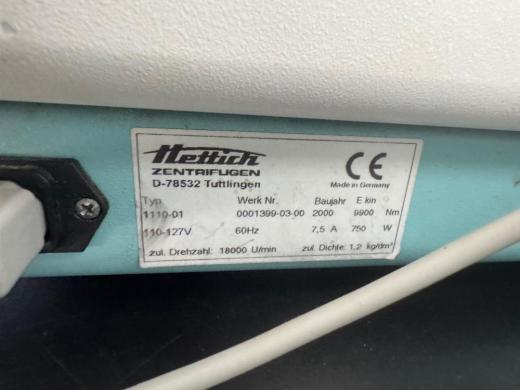 Hettich Mikro 22 R Refrigerated Benchtop Centrifuge Model 1110-01-cover