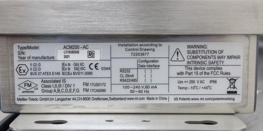 Mettler-Toledo ACM200 AC Interface Converter Turnkey 100V-240V 50/60Hz