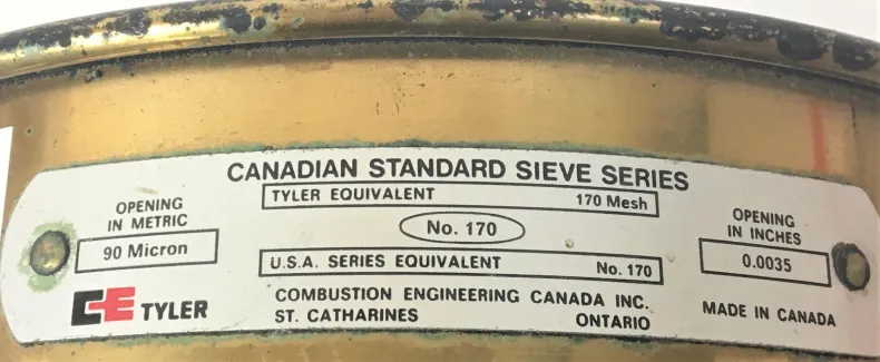 Tyler #170 Brass Frame Stainless Steel 8" Test Sieve with 90μm Aperture