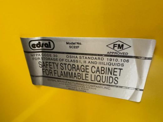 Edsal SC22F OSHA-Compliant Flammable Liquid Storage Cabinet for Class I-III Liquids-cover