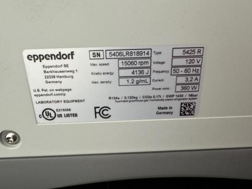 Eppendorf 5425R Refrigerated Benchtop Centrifuge with Digital Temperature Control-cover