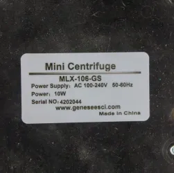 Genesee Scientific Mini Microcentrifuge MLX-106-GS, 10,000 RPM, 2 of 7