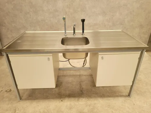 Waldner Stainless Steel Laboratory Sink Unit with 2-Door Cabinet