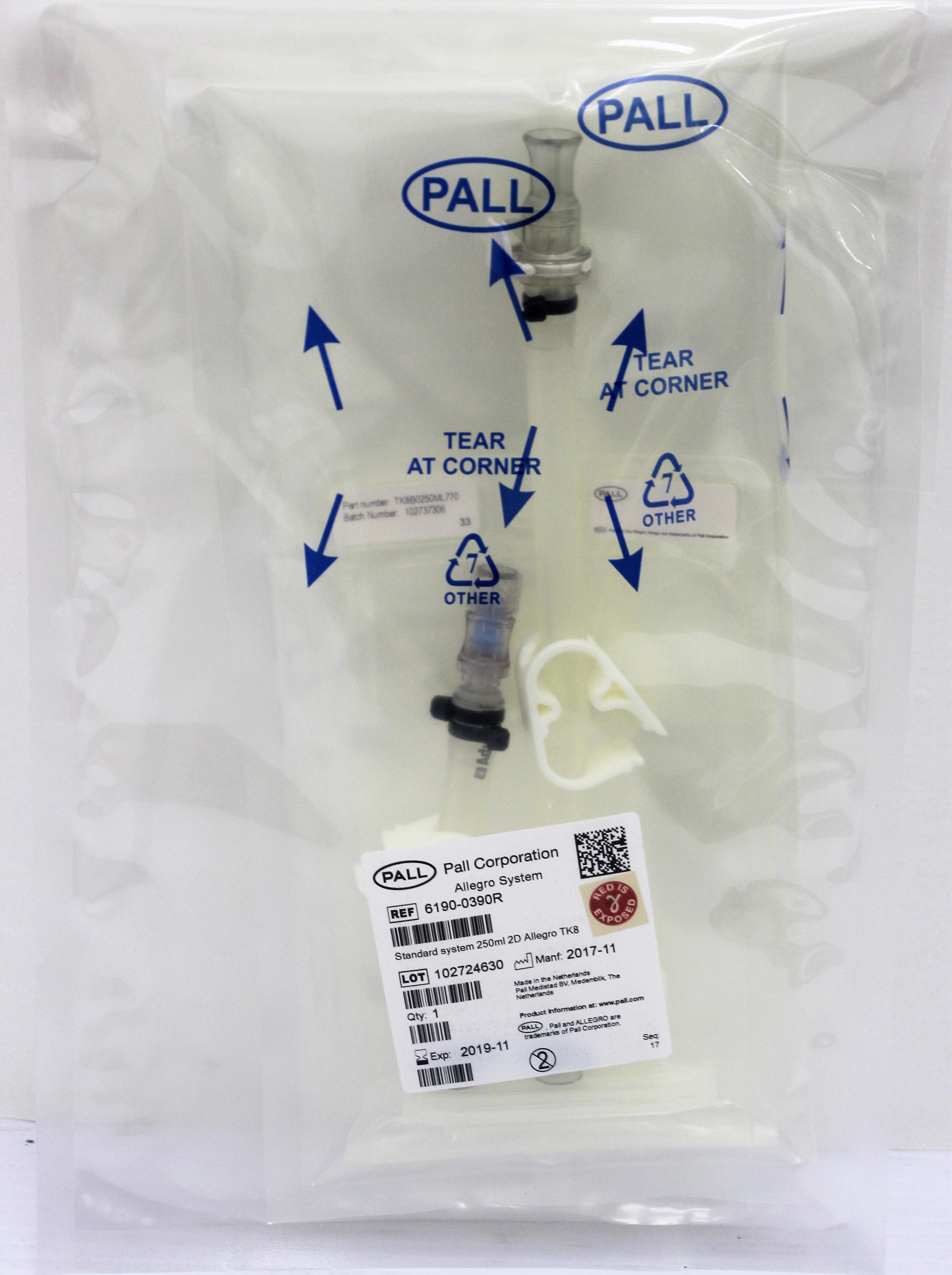 Pall Allegro 2D Biocontainer System TK8 Medical-Grade 250mL Sterile Bioreactor Bag