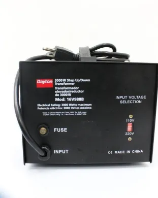 Dayton 16V988B 3000W Step Up/Down Transformer Voltage Converter 110-220V