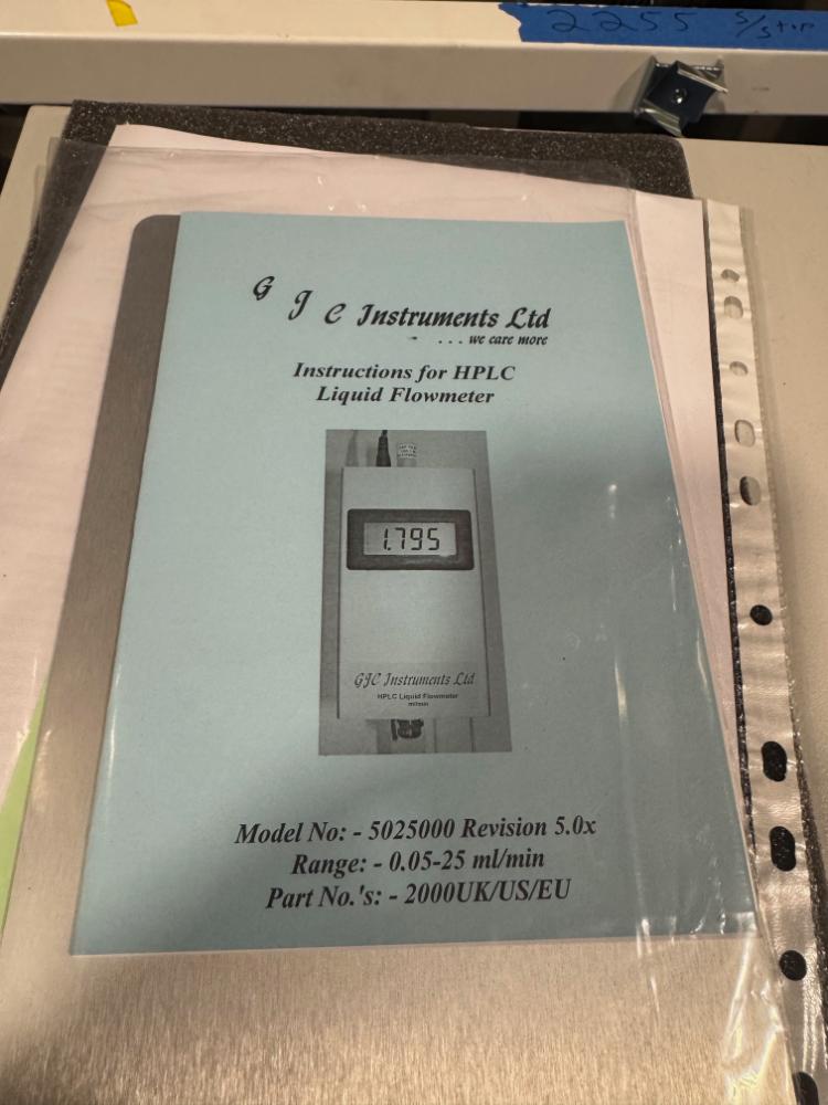 GJC Instruments Model 5025000 HPLC Liquid Flow Meter for Precise Flow Measurement