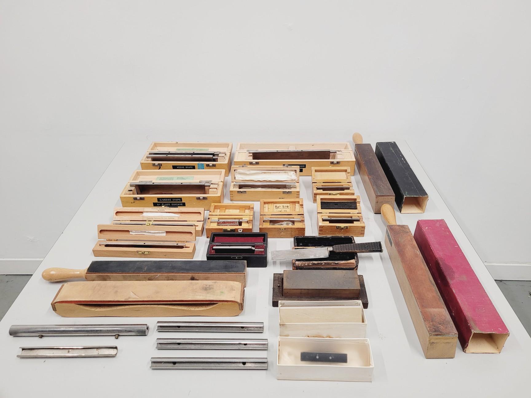 Collection of 13 Vintage Microtome Knives