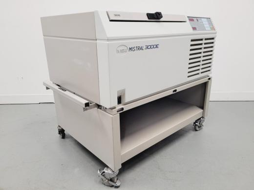 Sanyo Mistral 3000E Centrifuge with Windshield Swing Rotor and Buckets on Stand-cover