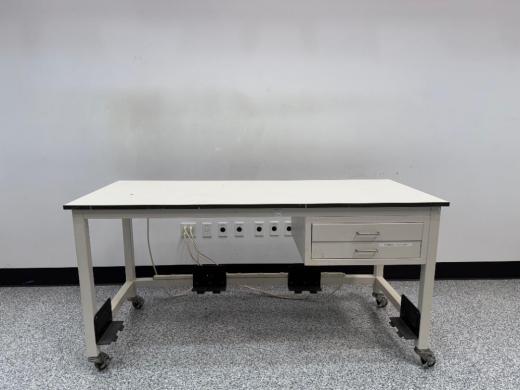 6-Foot Laboratory Table with Locking Casters and Integrated Power Outlets-cover