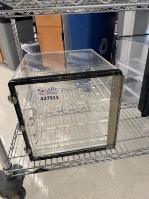 Plastic Desiccator Cabinet with Locking Clear Door and Ventilated Shelves-cover