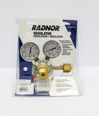 RADNOR SR250D-540 Medium Duty Single Stage Oxygen Regulator with Brass Body-cover