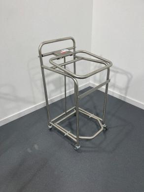 Stainless Steel Pedal Bin Trolley Cart with Caster Wheels for Laboratory Waste Management-cover