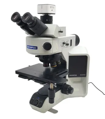 Olympus BX53M Metallurgical Microscope with DIC, Trinocular Head & 6MP Tucsen CMOS Camera
