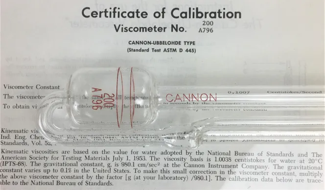 Cannon-Ubbelohde CUC-200 Certified Viscometer Tube - Size 200