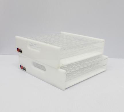 Clear Acrylic Test Tube Rack for 100 Microcentrifuge Tubes with Refrigerator/Freezer Storage-cover