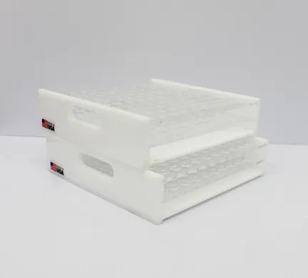 Clear Acrylic Test Tube Rack for 100 Microcentrifuge Tubes with Refrigerator/Freezer Storage