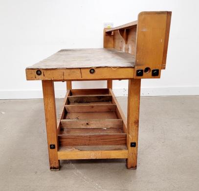 Industrial Workbench with Drawer and Shelving-cover